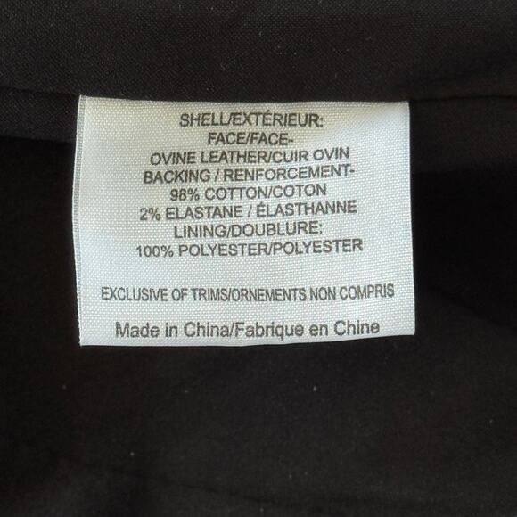 Tory Burch Leather Suede Trim Collarless Full Zip Jacket Black Size 6 - Picture 8 of 9